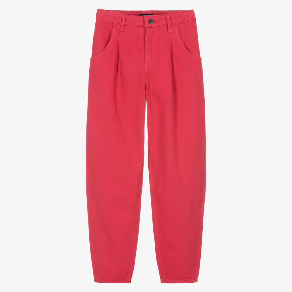 Emporio Armani - Teen Girls Pink Cotton Trousers | Childrensalon