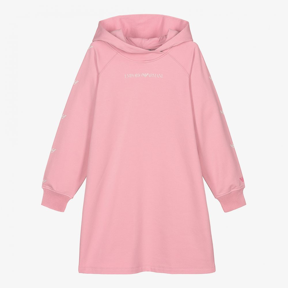 Emporio Armani - Robe-sweat à capuche rose Ado fille | Childrensalon