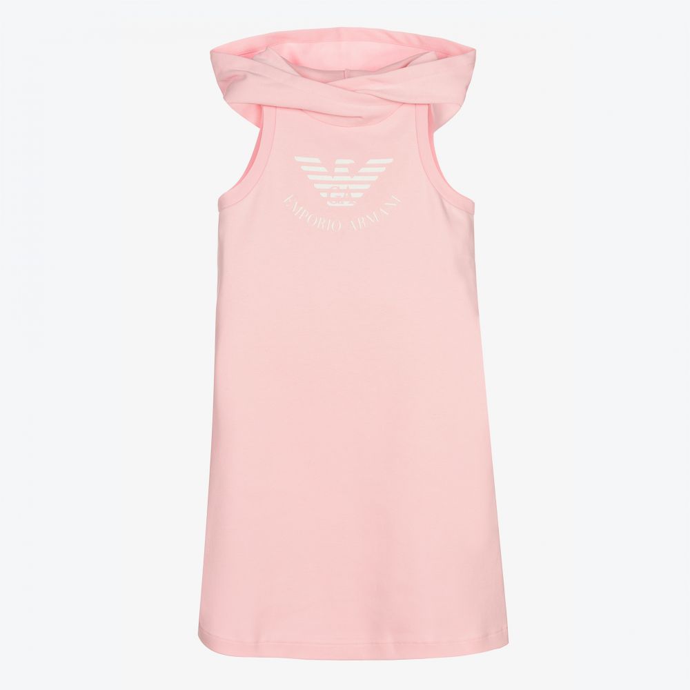 Emporio Armani - Robe-sweat à capuche rose Ado | Childrensalon