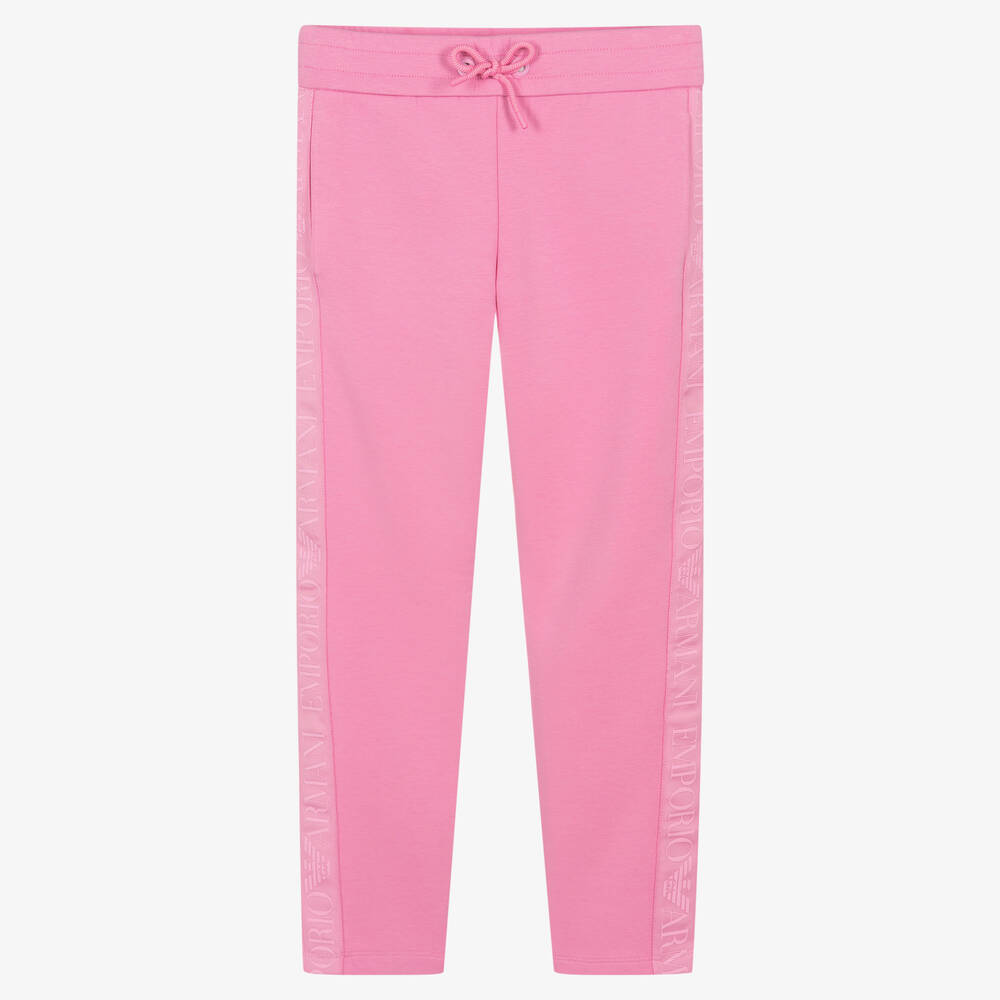 Emporio Armani-Teen Girls Pink Logo Joggers | Childrensalon Outlet
