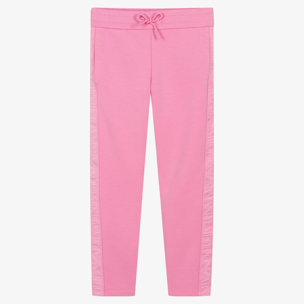 Emporio Armani - Teen Girls Pink Logo Joggers | Childrensalon