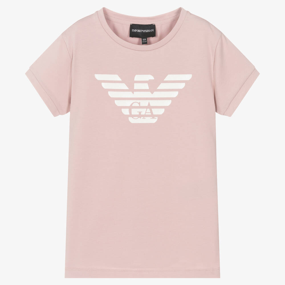 Emporio Armani - Teen Girls Pink Logo T-Shirt | Childrensalon