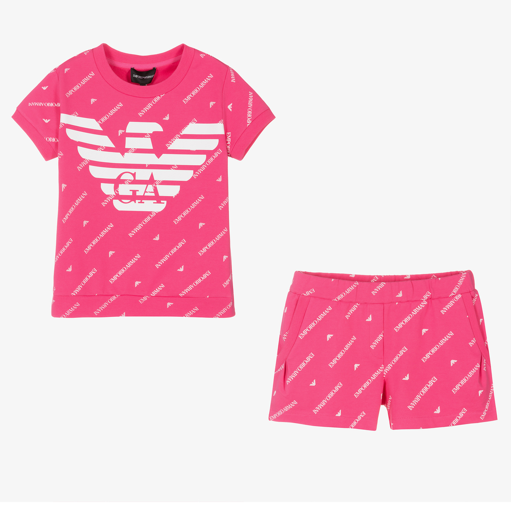 Emporio Armani - Pinkes Teen Shorts-Set für Mädchen | Childrensalon