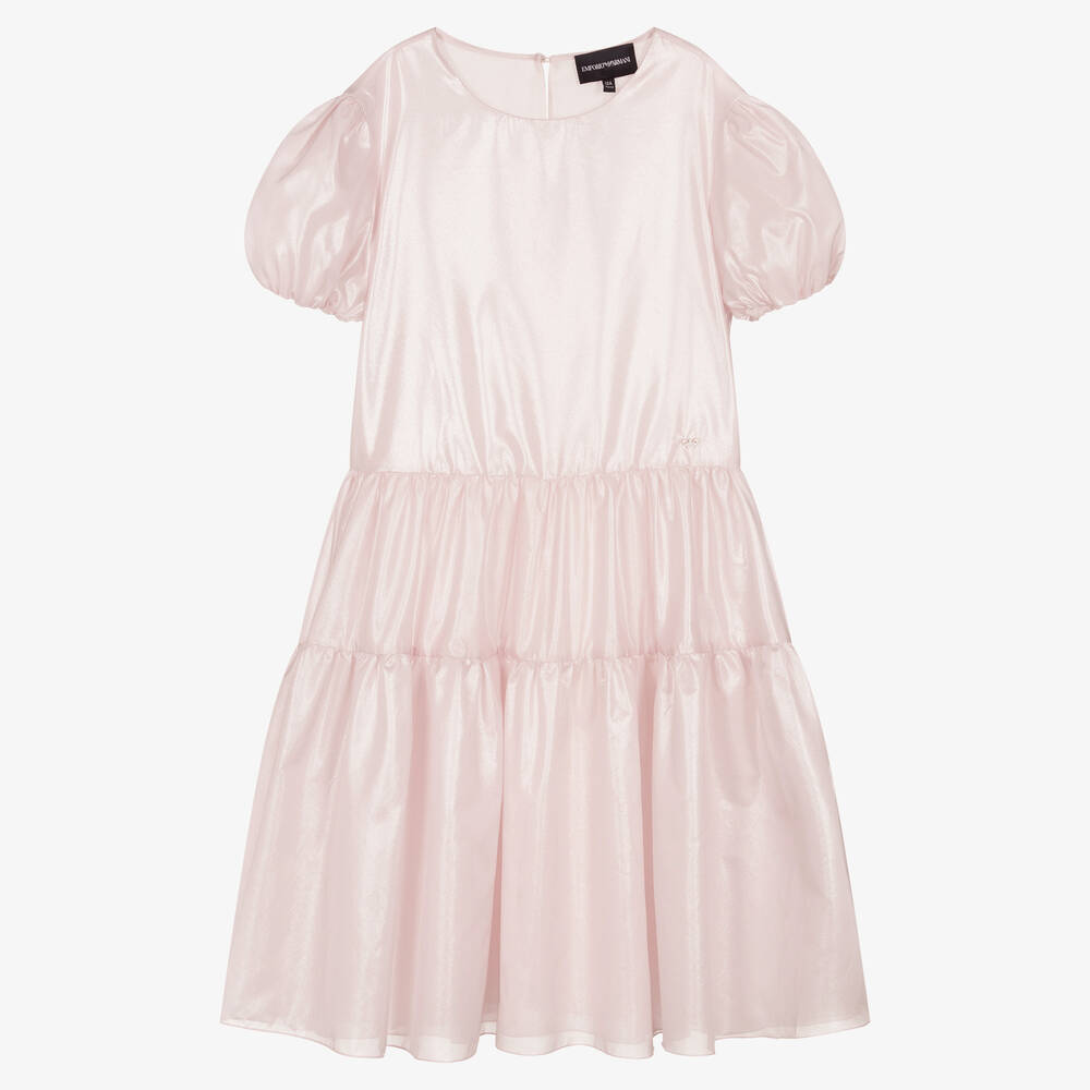 Emporio Armani - Robe rose en soie ado | Childrensalon