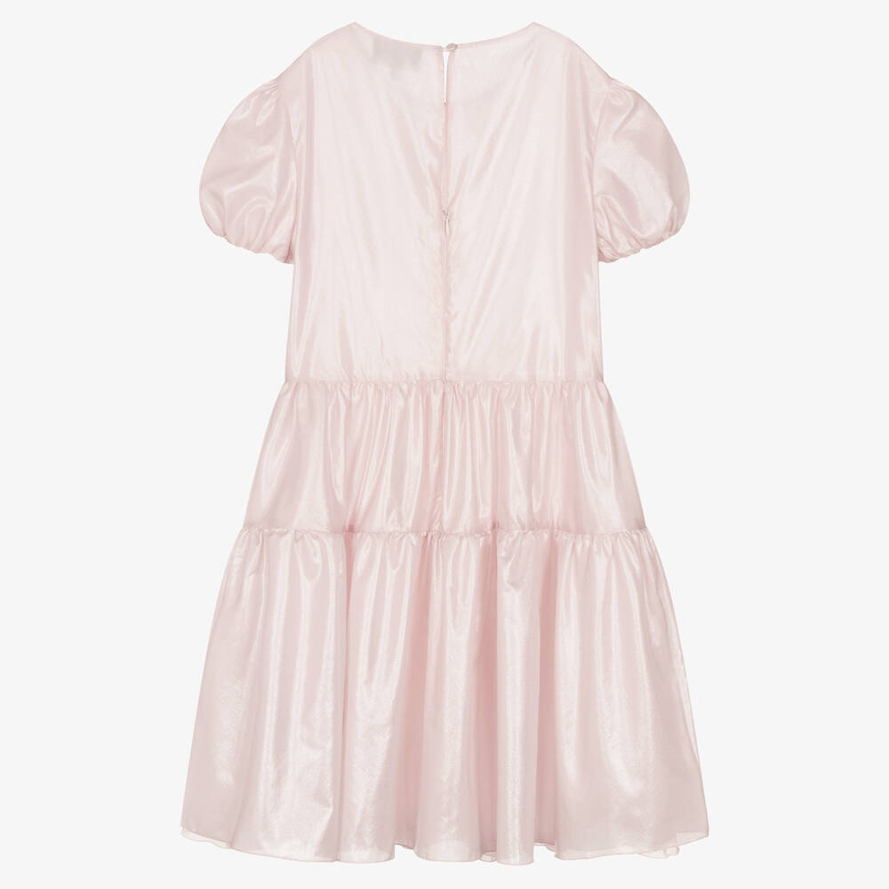 إEmporio Armani-فستان تينز بناتي حرير لون زهري فاتح | Childrensalon Outlet