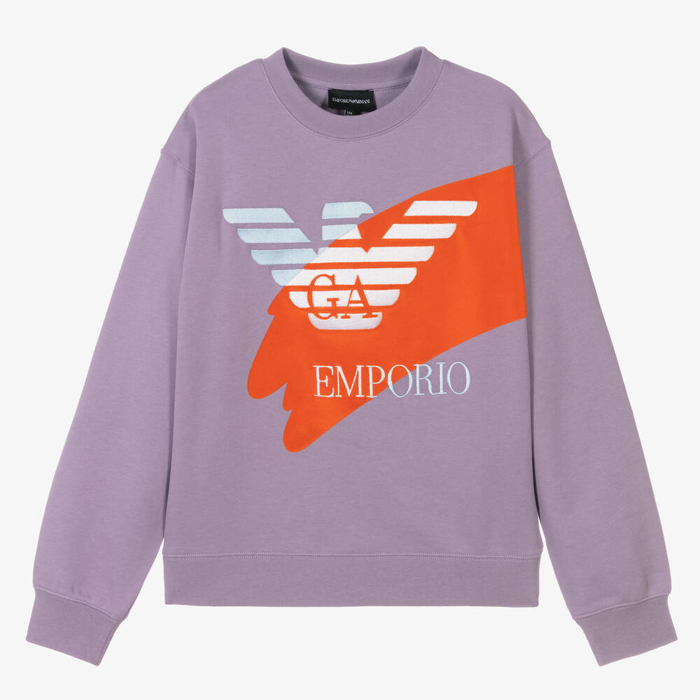 Emporio Armani - Teen Girls Purple Sweatshirt | Childrensalon