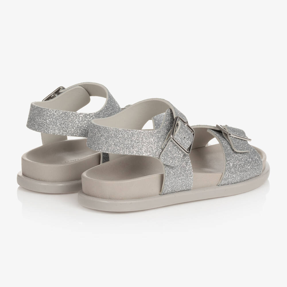 Emporio Armani-Серебристые сандалии с блестками | Childrensalon Outlet