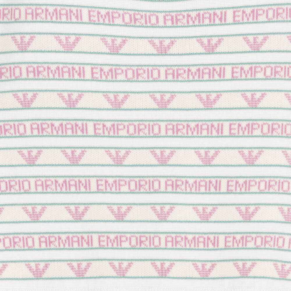 Emporio Armani Teen Girls White Knitted Logo Dress