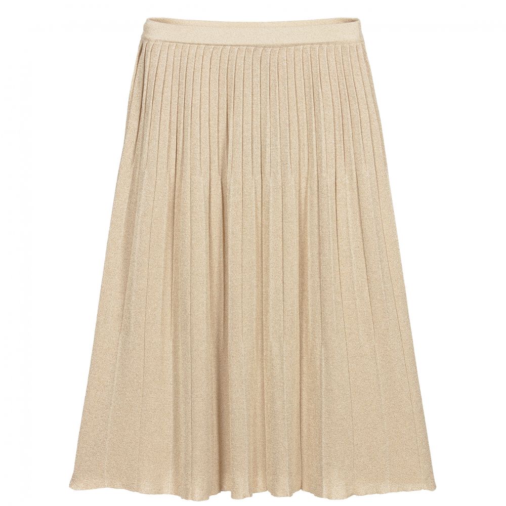 Emporio Armani - Teen Gold Pleated Maxi Skirt | Childrensalon