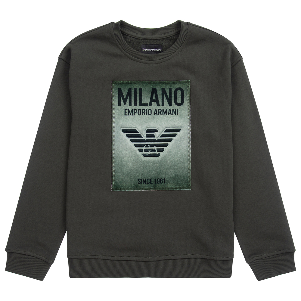 Emporio Armani - Teen Green Logo Sweatshirt  | Childrensalon