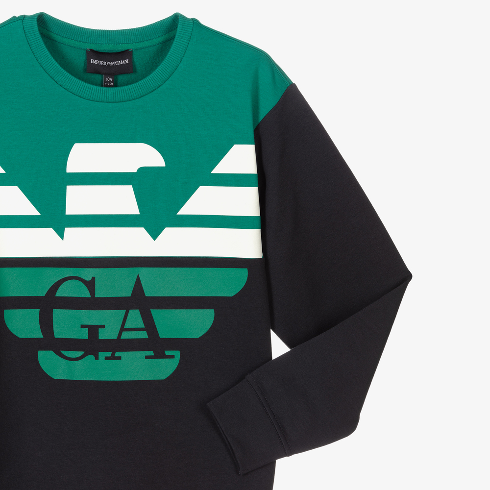 Emporio Armani Teen Green Logo Sweatshirt