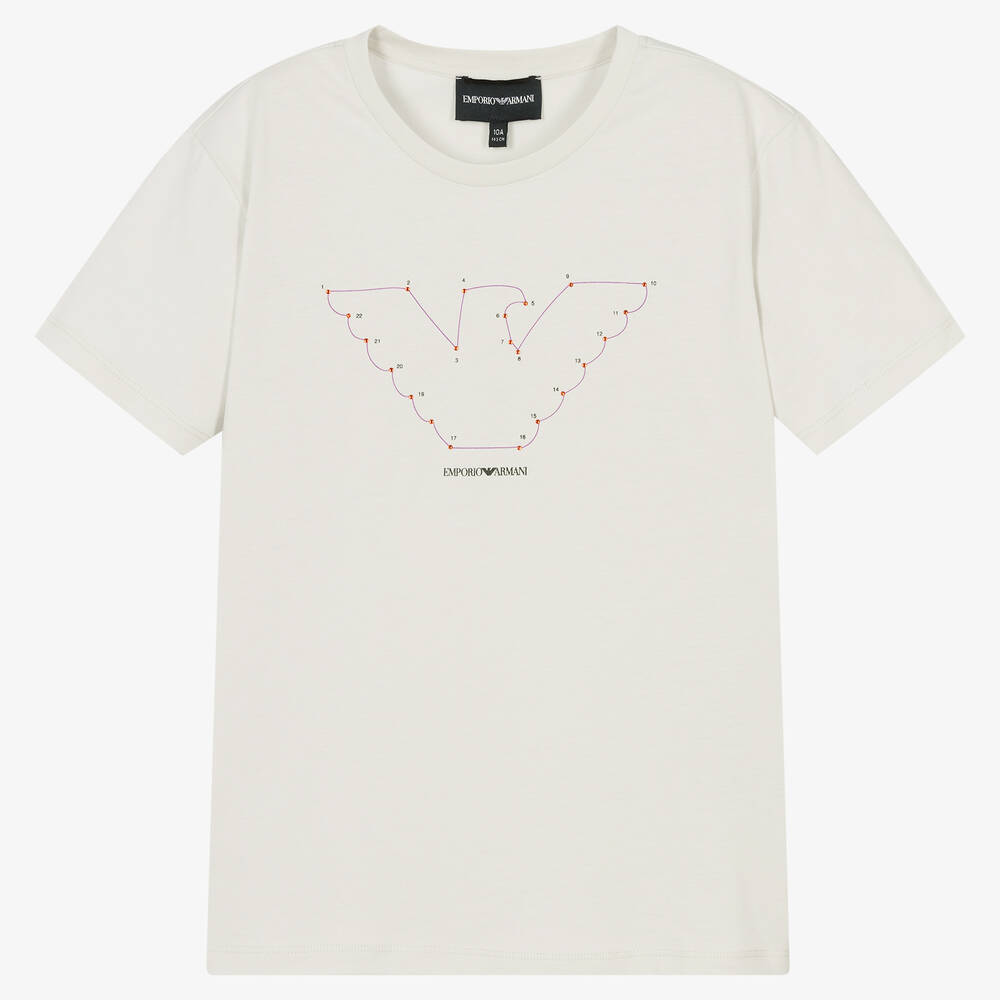 Emporio Armani-Teen Grey Cotton T-Shirt | Childrensalon Outlet
