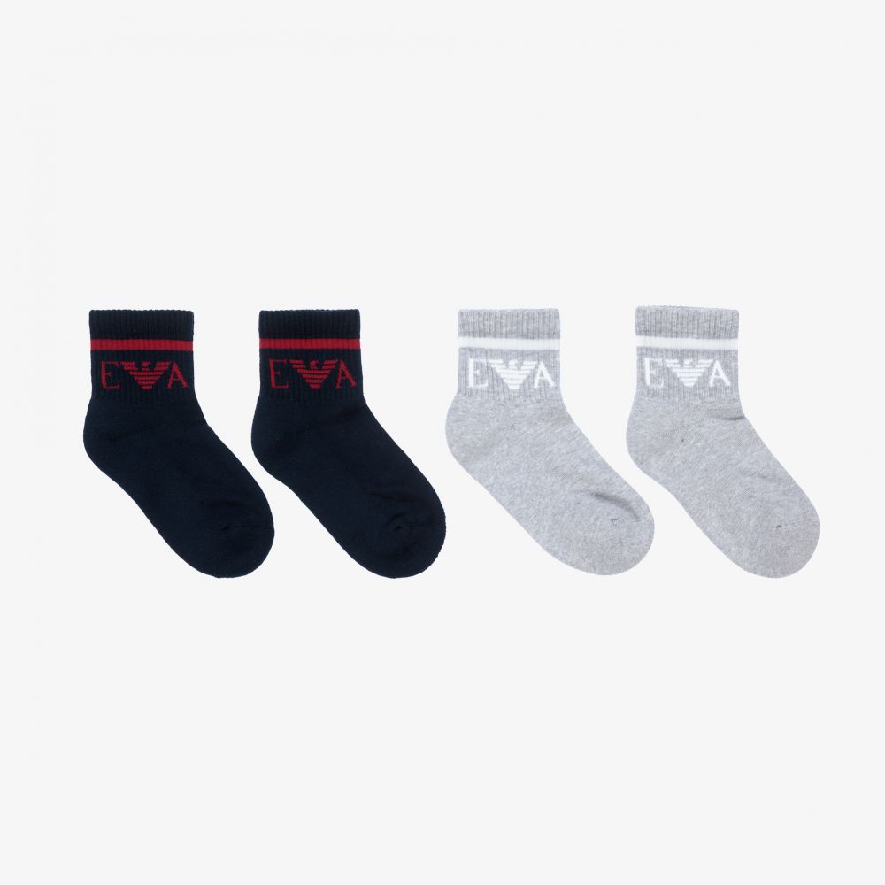 Emporio Armani - Teen Logo Socks (2 Pack) | Childrensalon