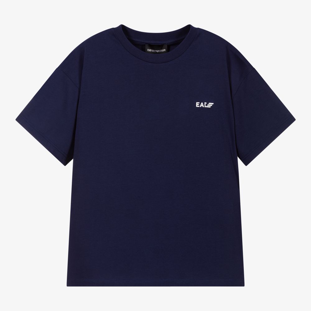 Emporio Armani - T-shirt bleu marine en coton Ado | Childrensalon