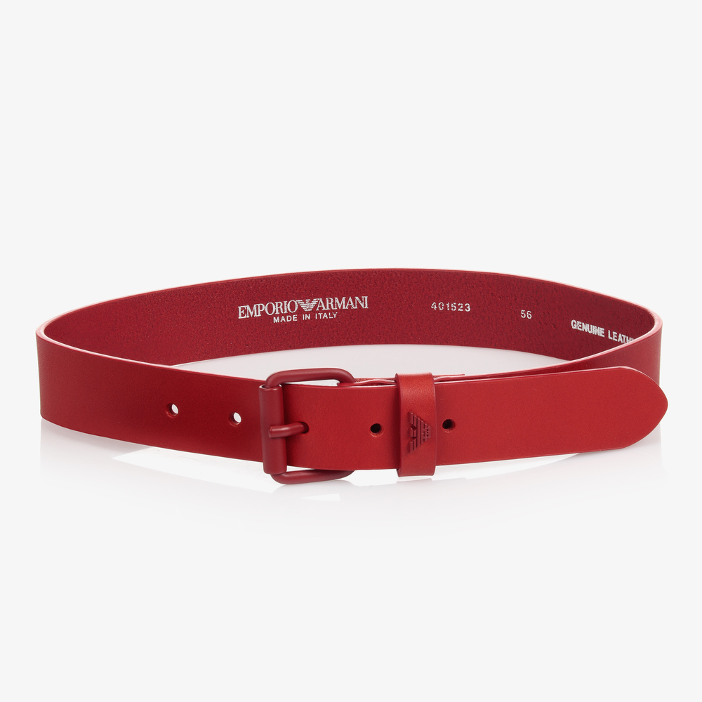 Emporio Armani Teen Red Leather Belt Childrensalon Outlet