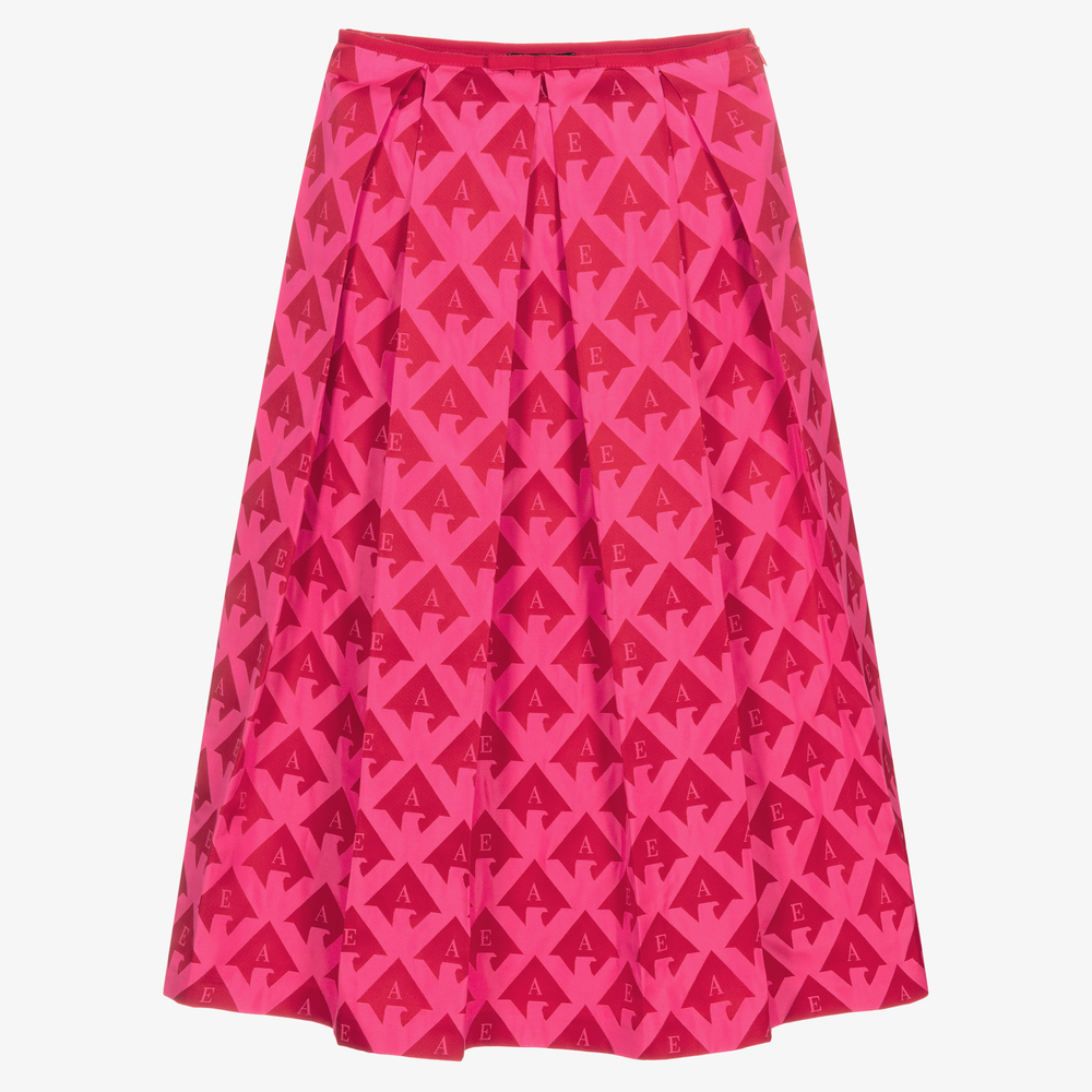 Emporio Armani - Jupe rouge/rose en taffetas Ado | Childrensalon