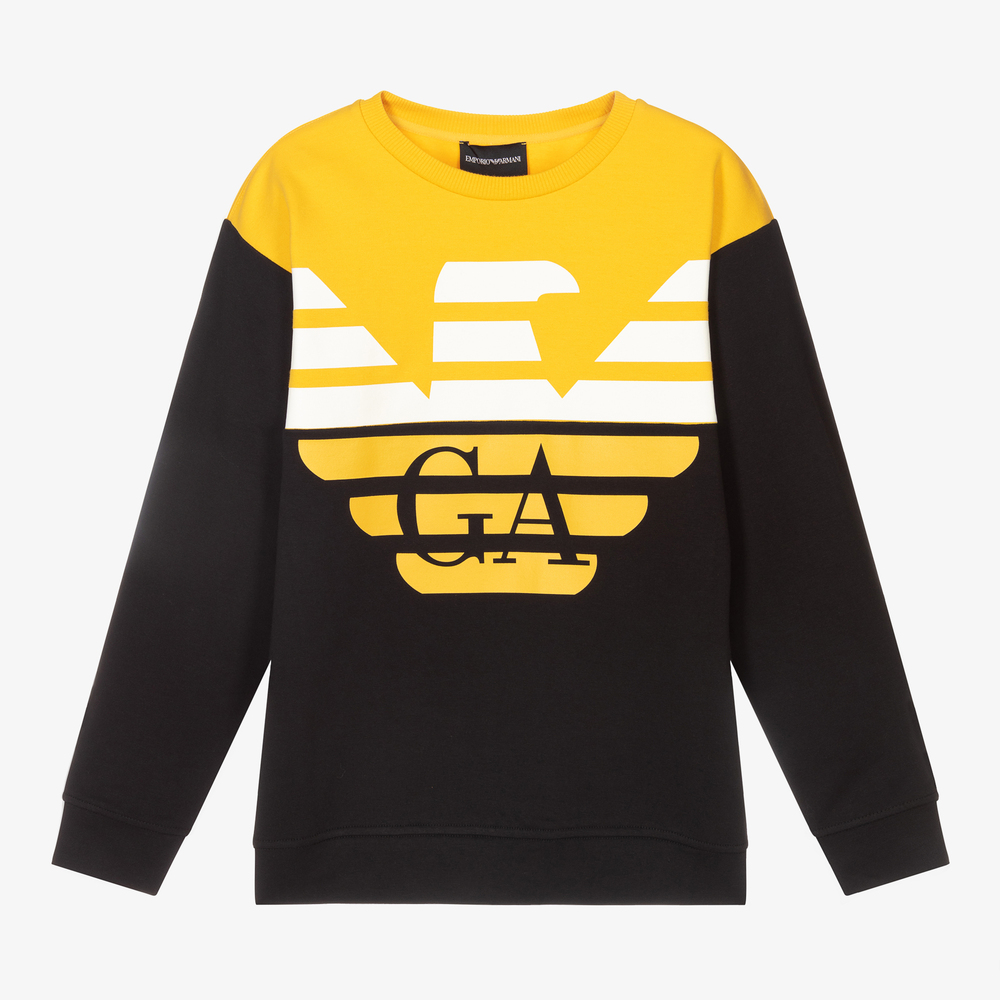 Emporio Armani - Sweat-shirt jaune Ado | Childrensalon