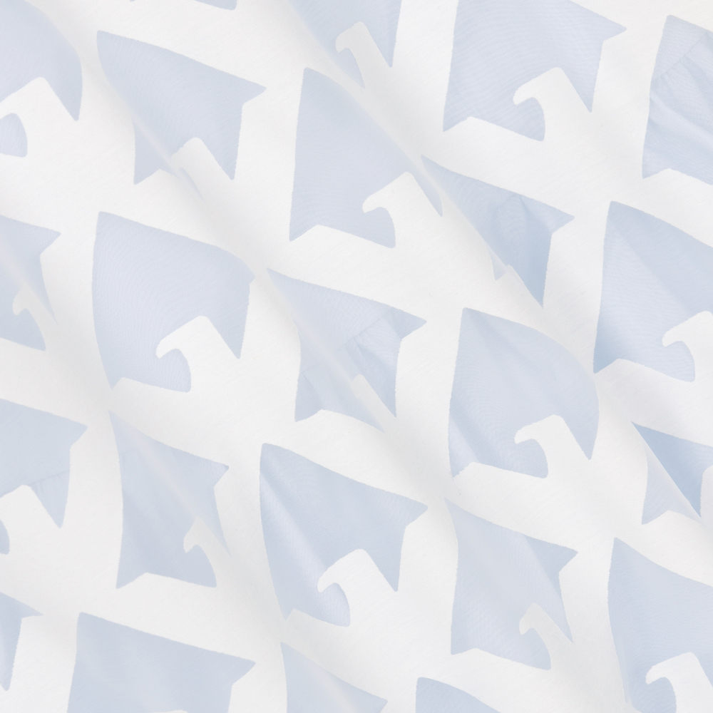 Emporio Armani-فستان أورغانزا لون أبيض وأزرق | Childrensalon Outlet