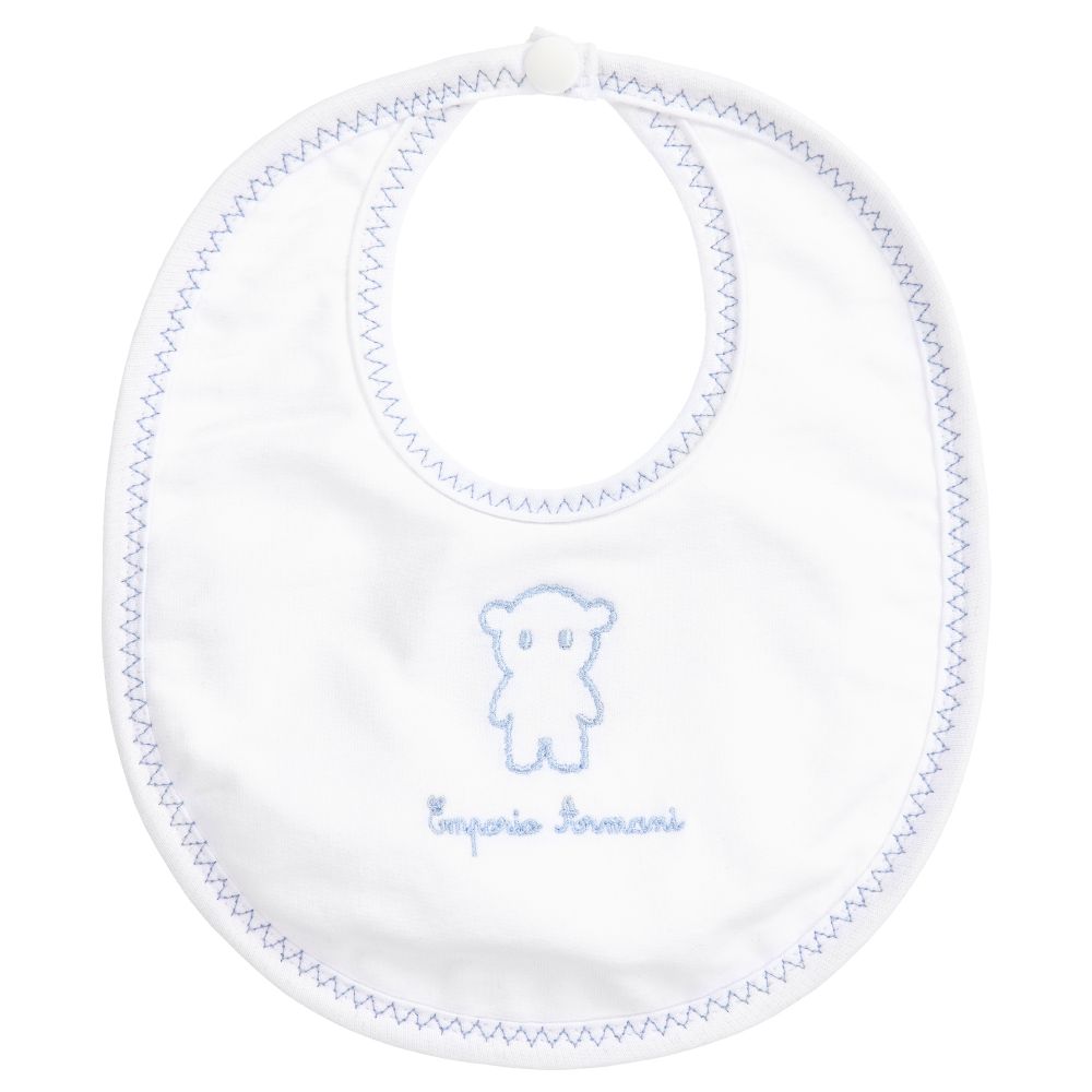 Emporio Armani - White Cotton Bib | Childrensalon