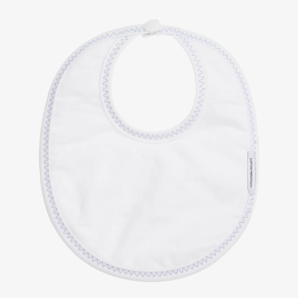 Emporio Armani-White Cotton Bib | Childrensalon Outlet