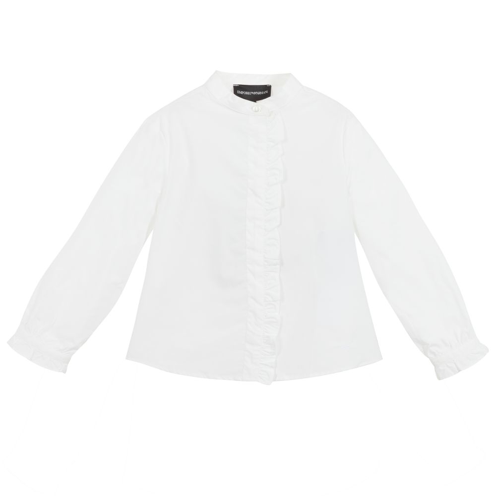 Emporio Armani - Белая рубашка из хлопка | Childrensalon