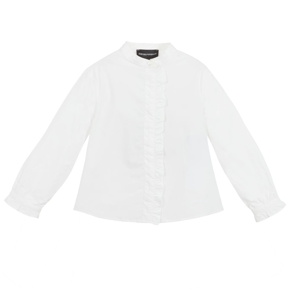 Emporio Armani Chemise blanche en coton Childrensalon Outlet