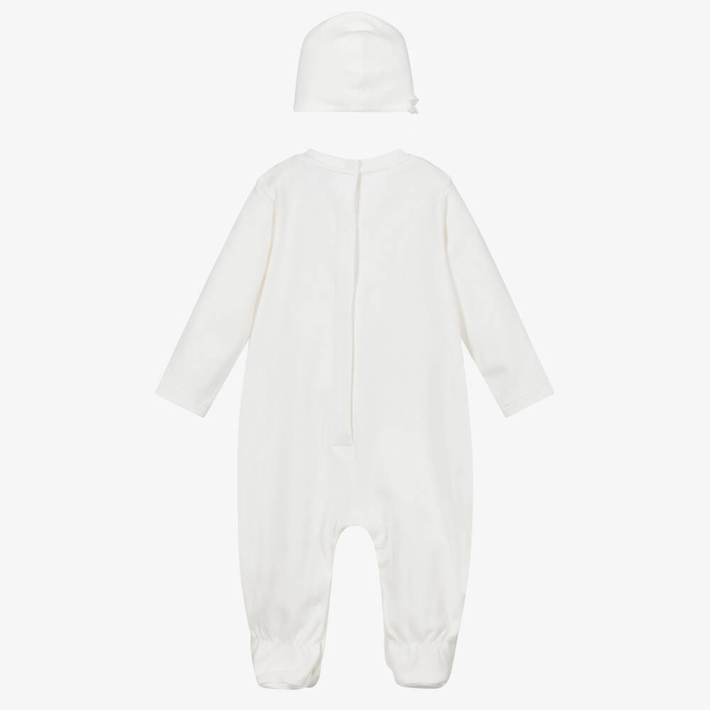 Emporio Armani-Бело-золотистый подарочный комплект с комбинезоном для малышей | Childrensalon Outlet