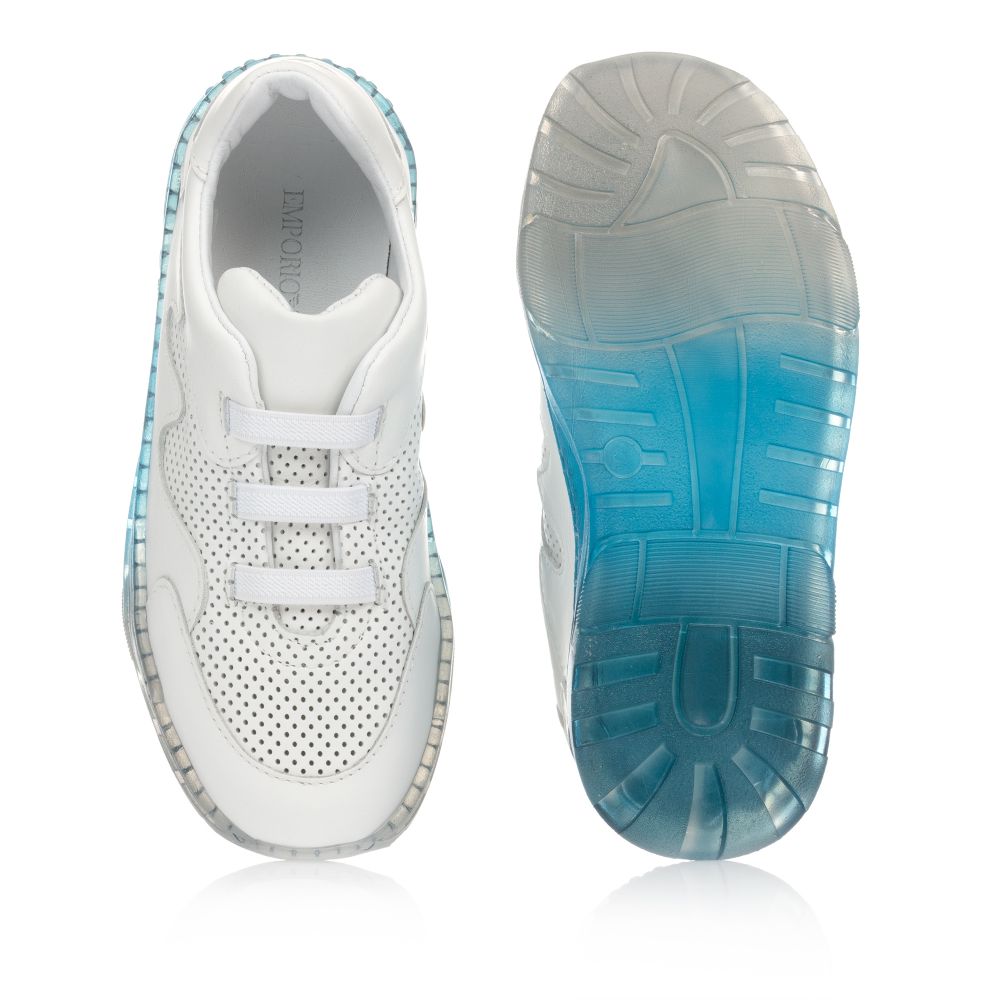 armani white trainers womens