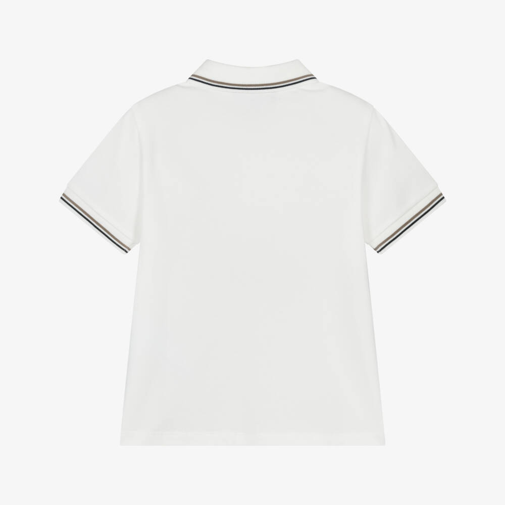 Emporio Armani-White Logo Polo T-shirt | Childrensalon Outlet