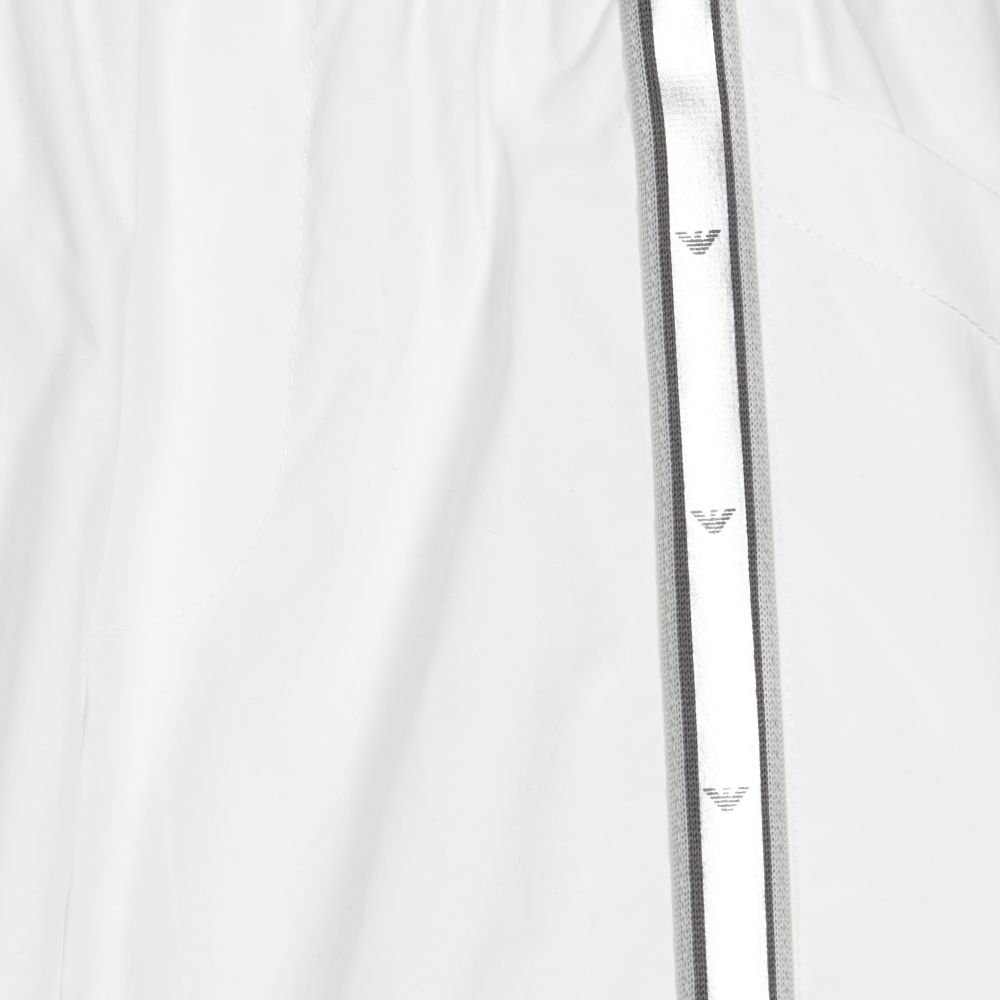Emporio Armani-White Logo Tape Cotton Shorts | Childrensalon Outlet