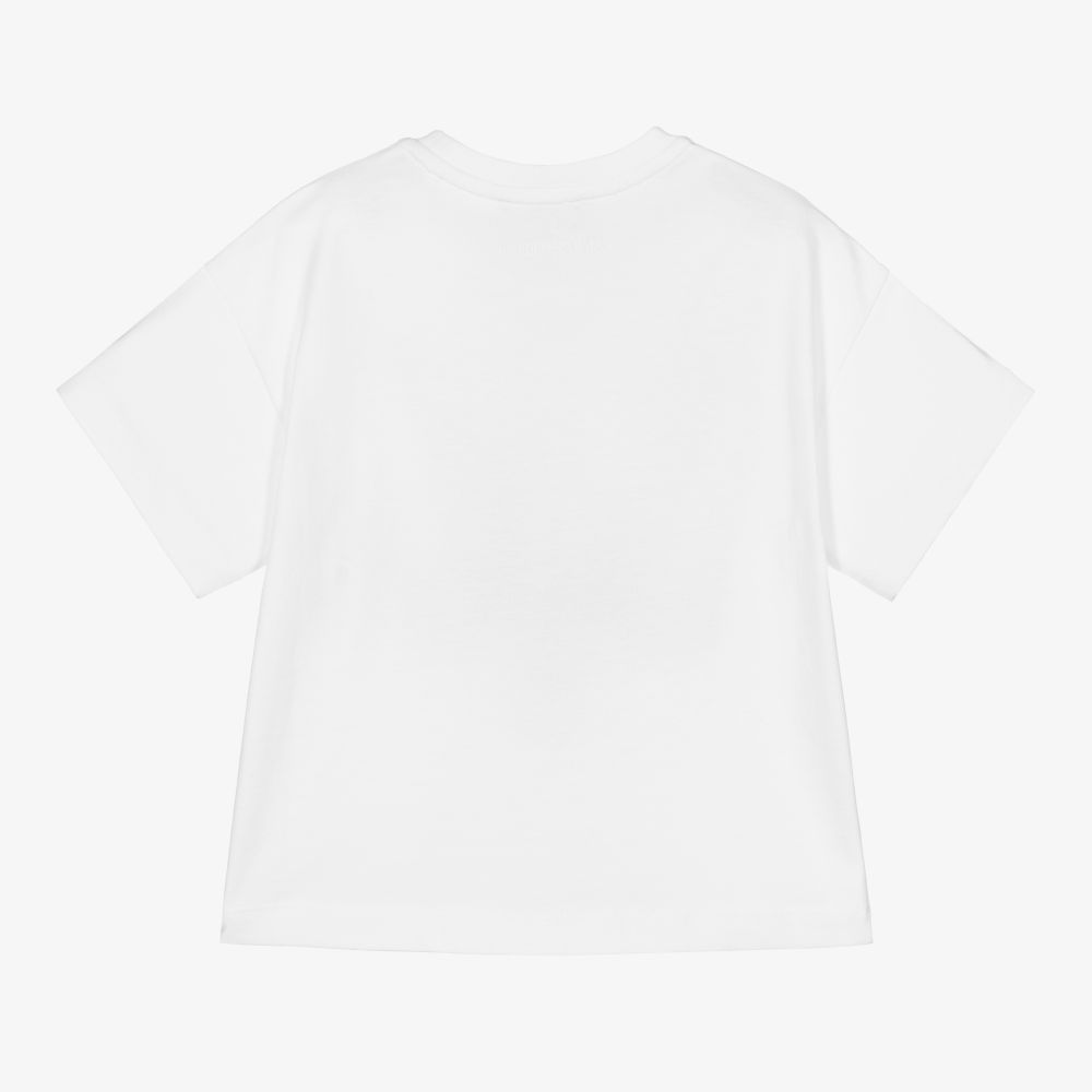 Emporio Armani-White & Silver Logo T-Shirt | Childrensalon Outlet