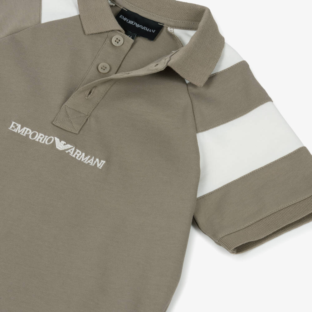 Emporio Armani-Young Gentlemen's Beige Cotton Polo | Childrensalon Outlet