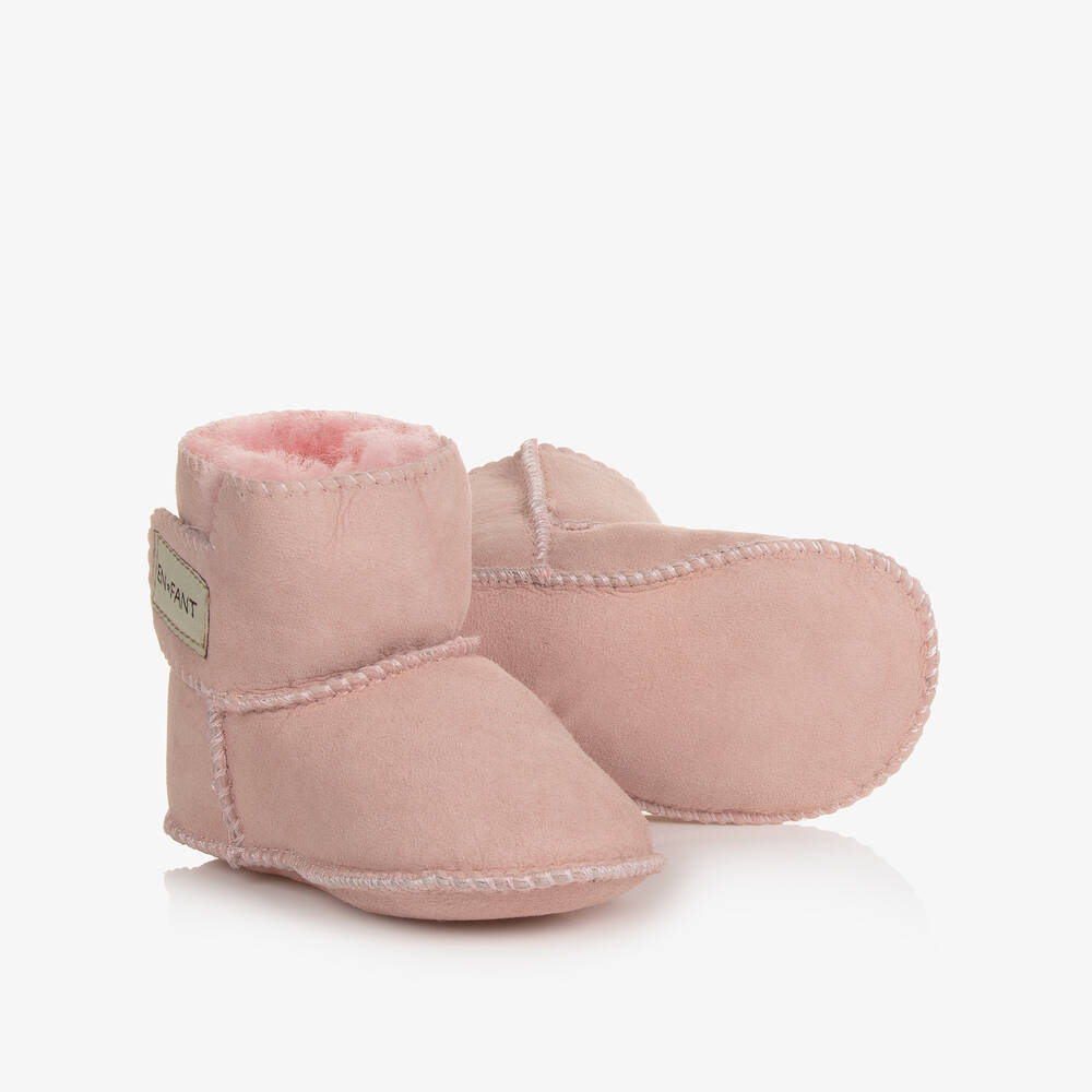 EN FANT - Baby Pink Sheepskin Boots | Childrensalon