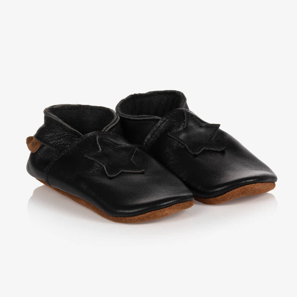 EN FANT - Black Leather Slipper Shoes | Childrensalon