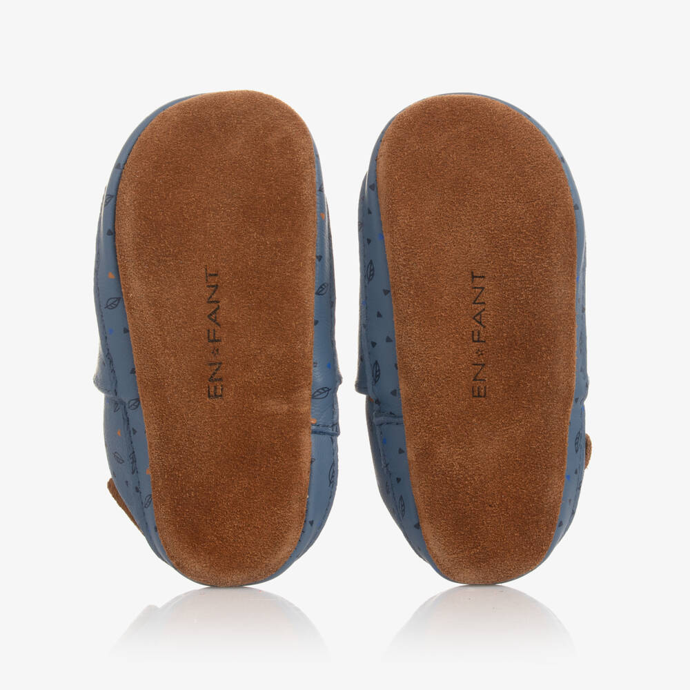 EN FANT-Кожаные синие пинетки для мальчиков | Childrensalon Outlet