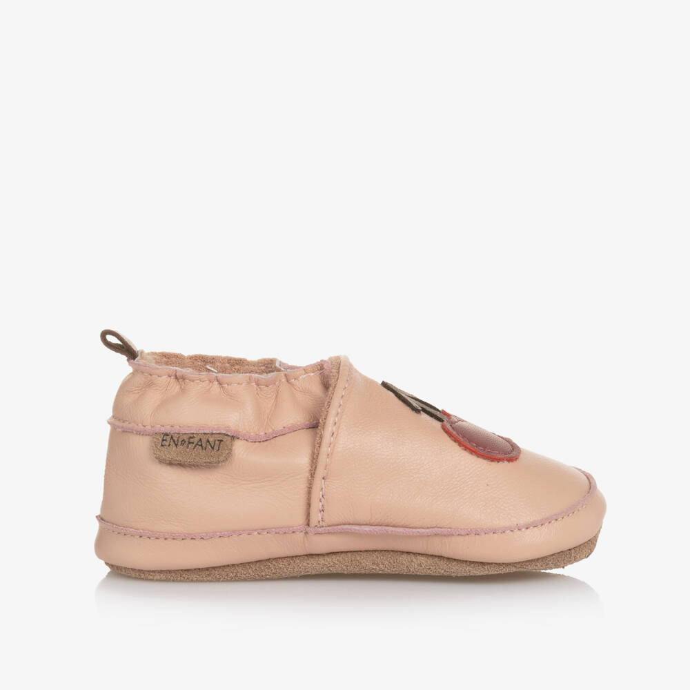 EN FANT-Girls Cherry Pink Leather Slippers | Childrensalon Outlet