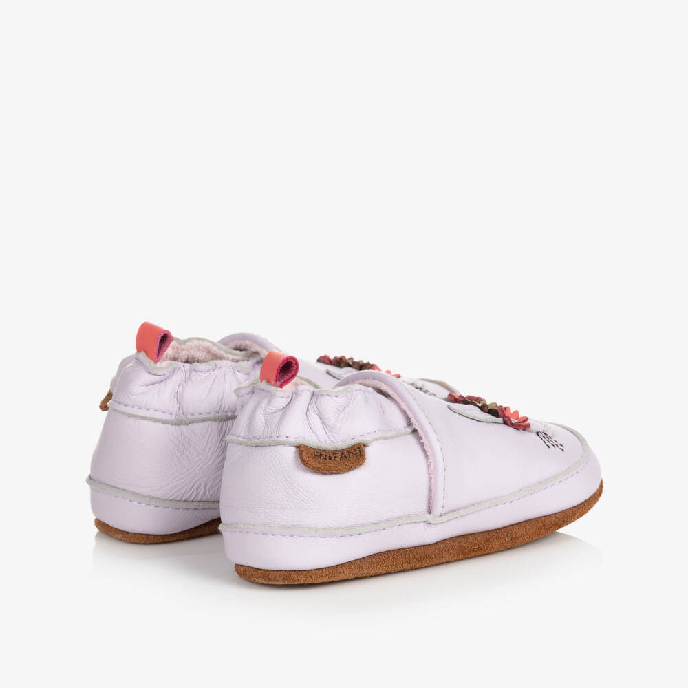 EN FANT-Розовые кожаные тапочки-зайчики для девочек | Childrensalon Outlet