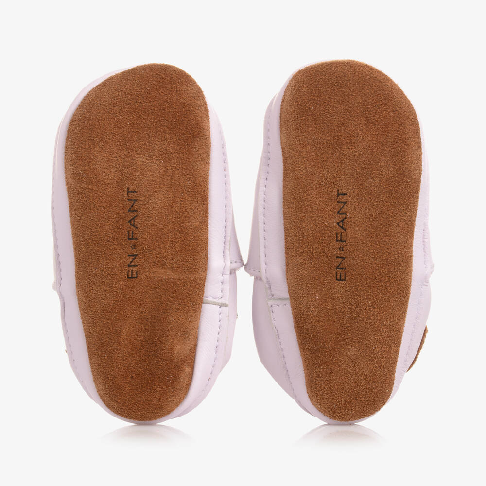 EN FANT-Розовые кожаные тапочки-зайчики для девочек | Childrensalon Outlet