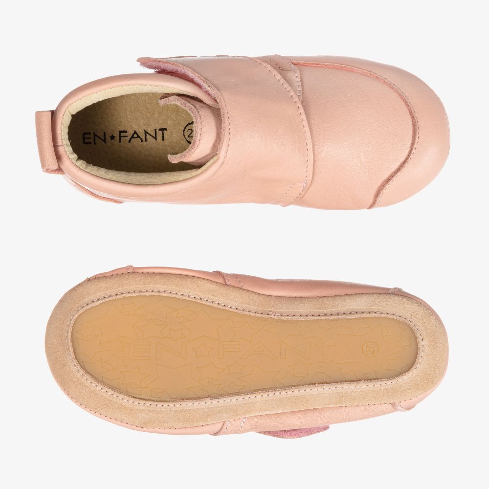 EN FANT-Pink Leather Slipper Shoes | Childrensalon Outlet