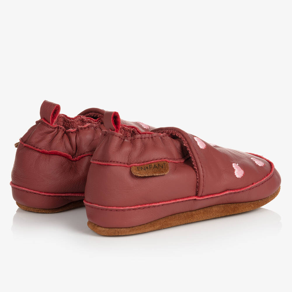 EN FANT-Красные кожаные тапочки с сердечками | Childrensalon Outlet