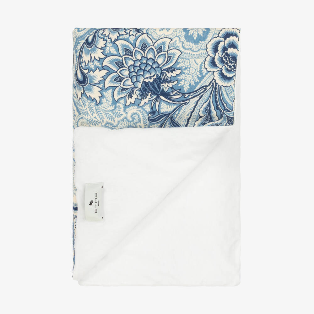 Etro-Blue Cotton Paisley Padded Blanket (80cm) | Childrensalon Outlet