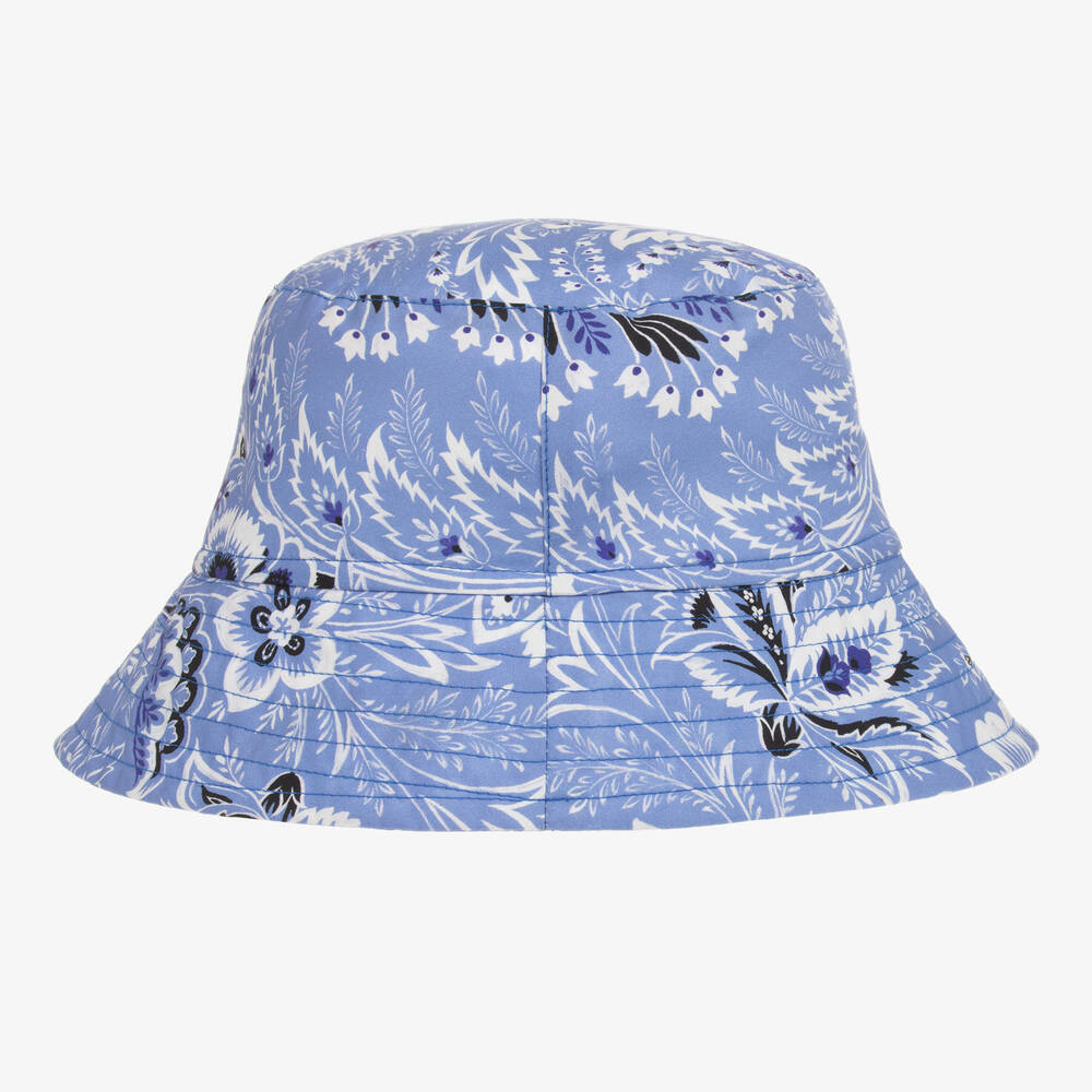 Etro-Blue Floral Paisley Print Cotton Bucket Hat | Childrensalon Outlet