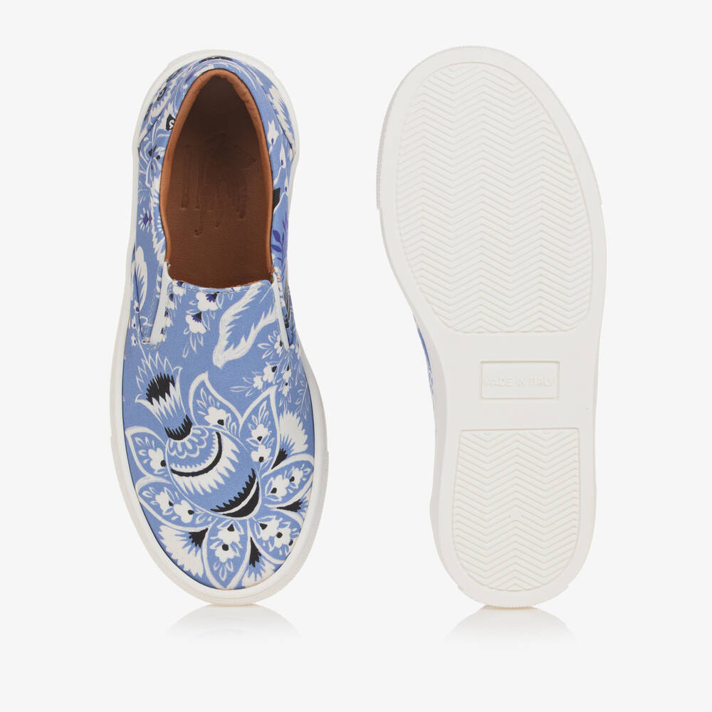 Etro-Blue Floral Paisley Slip-On Trainers | Childrensalon Outlet