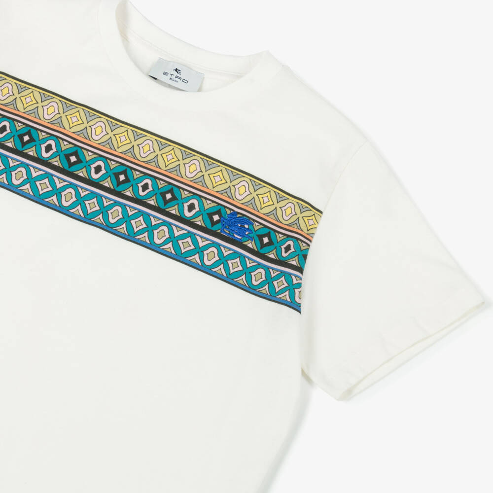 Etro-Кремовая хлопковая повседневная футболка для мальчиков | Childrensalon Outlet