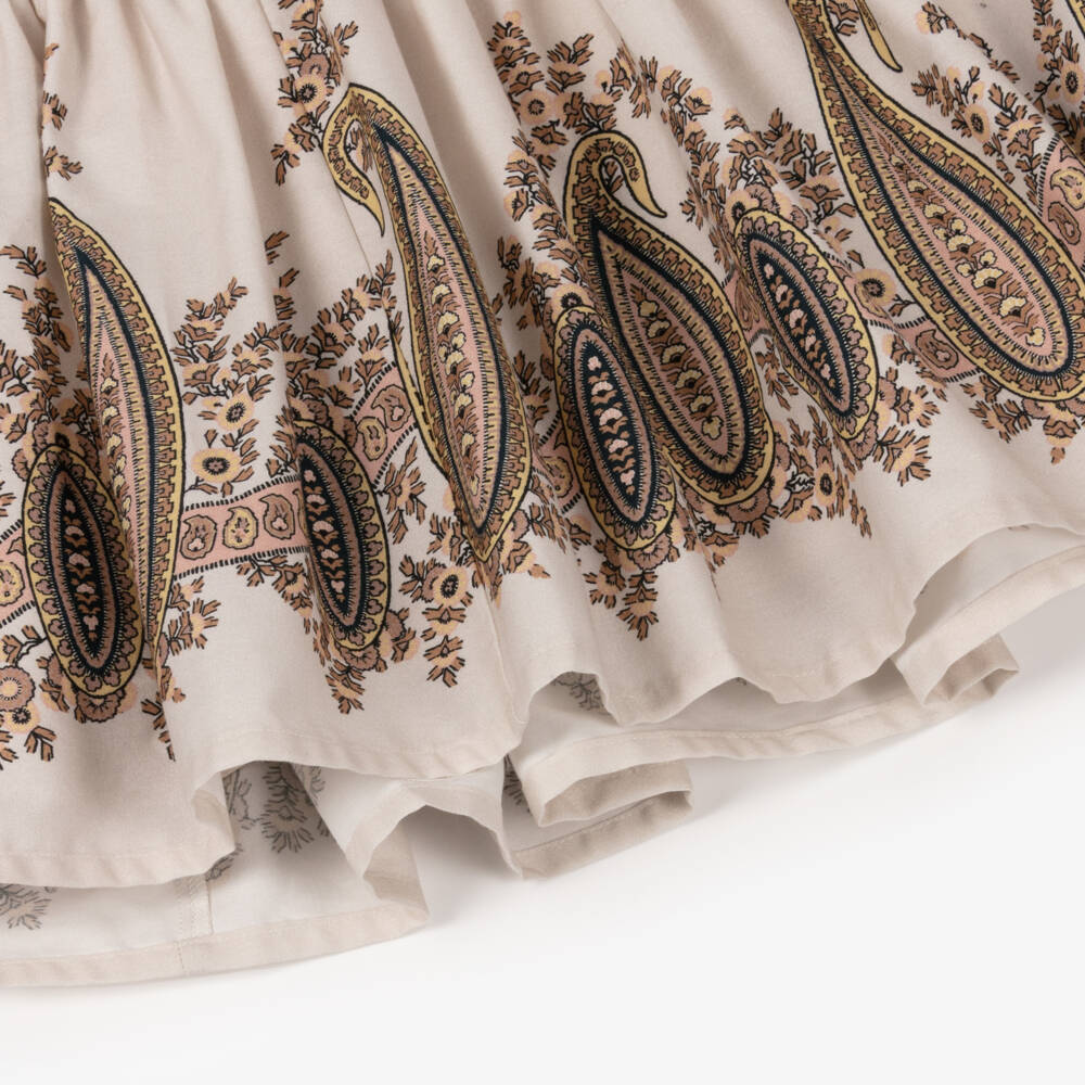 Etro-Girls Beige Cotton Paisley Dress | Childrensalon Outlet