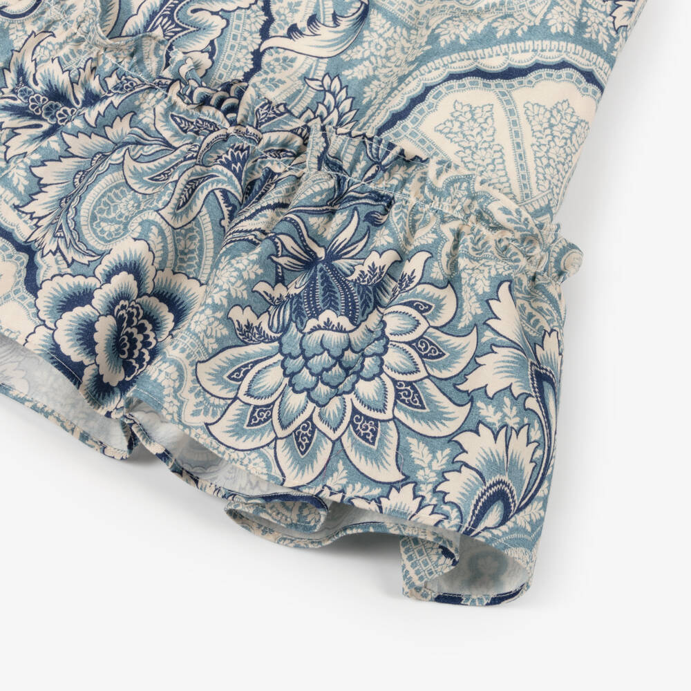 Etro-Girls Blue Cotton Paisley Print Dress | Childrensalon Outlet