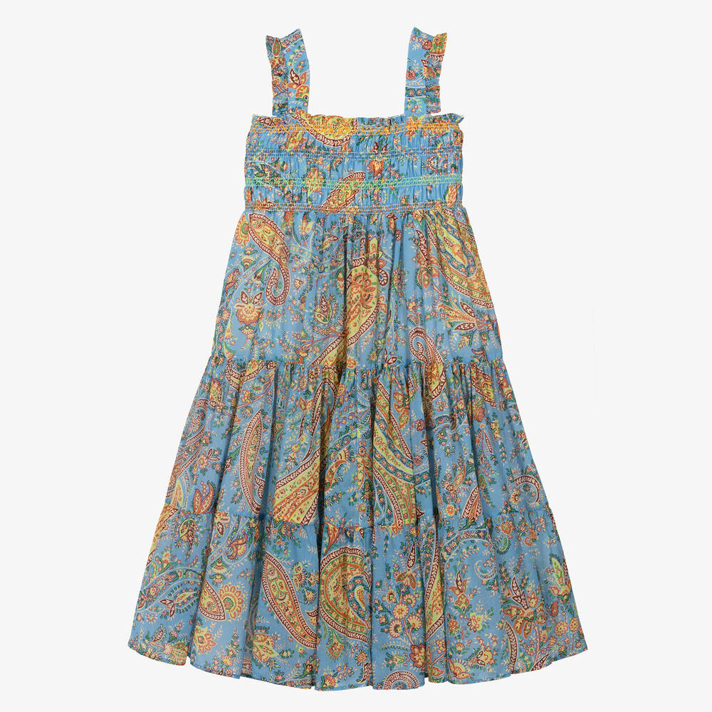 Etro-فستان قطن لون أزرق | Childrensalon Outlet