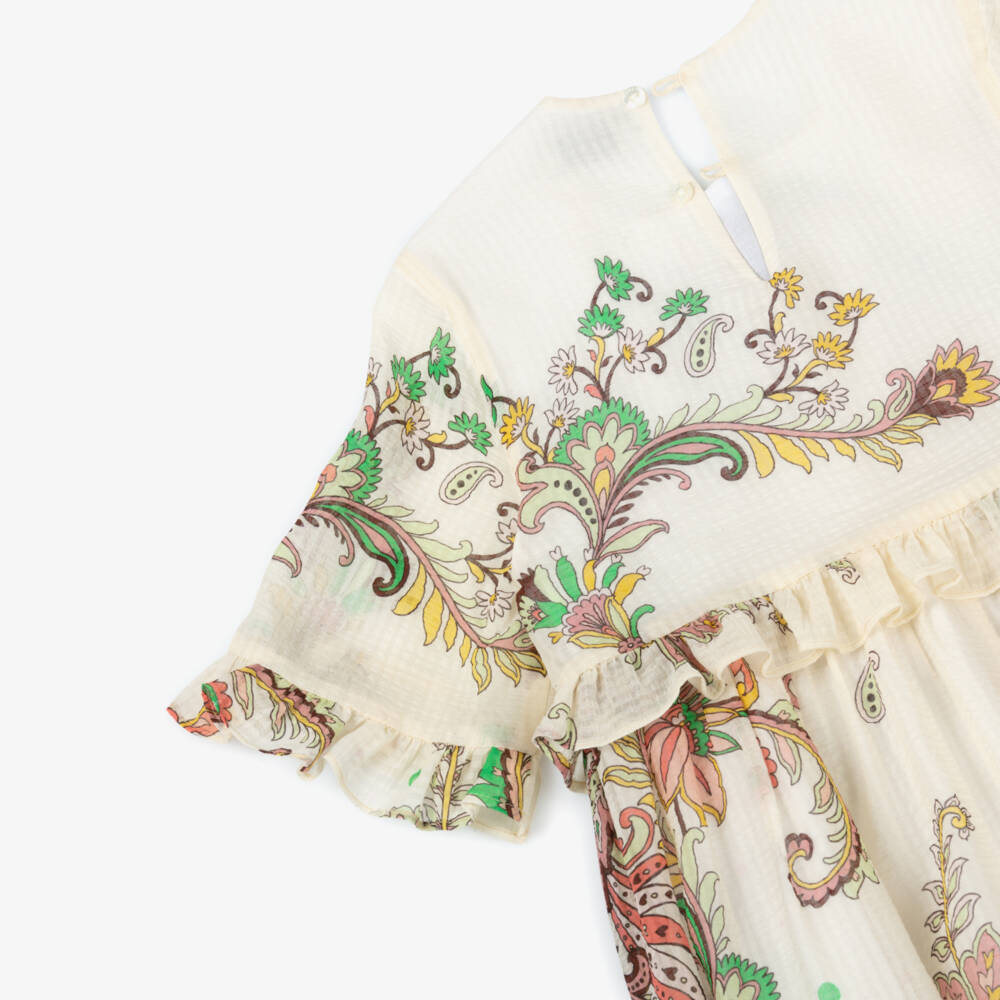 Etro-Girls Elegant Ivory Paisley Gown | Childrensalon Outlet