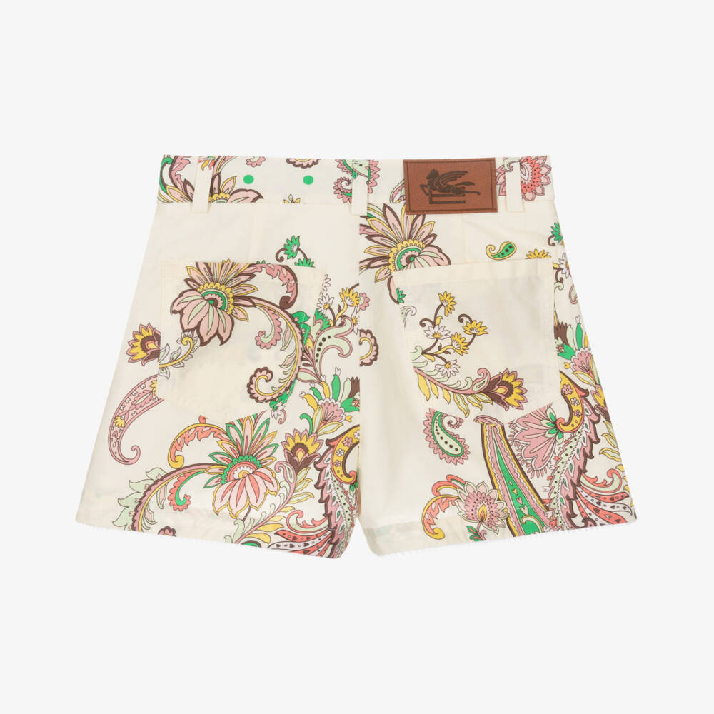 Etro-Элегантные кремовые шорты с узором для девочек | Childrensalon Outlet