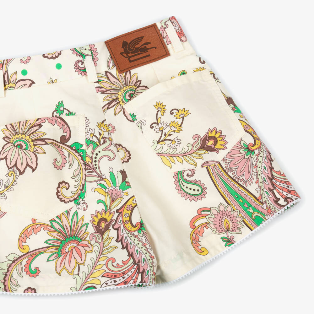 Etro-Элегантные кремовые шорты с узором для девочек | Childrensalon Outlet